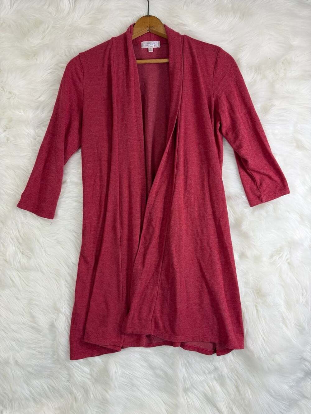 Vintage Shannon Ford Cardigan Size S Red Open Front Draped Knit